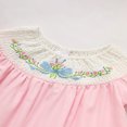 thumbnail image 6 of ZEHJUHAN Toddler Girls' Floral Embroidery A-Line Dress, Bubble Sleeve Ruffle Neck Party Dress for Summer Pink，2-3Y, 6 of 10