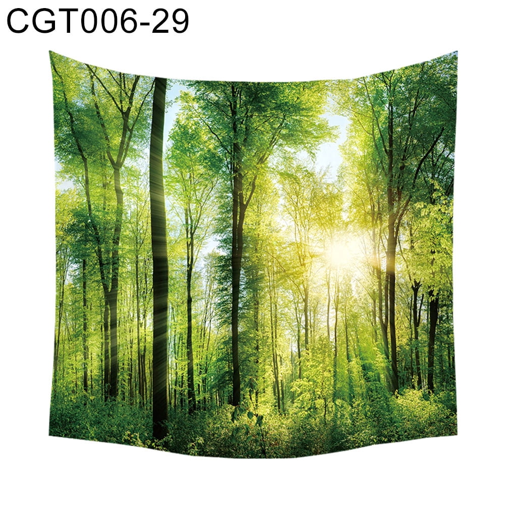 Tree Forest Star Sky Sunflower Wall Hanging Tapestry Blanket Mat Backdrop Decor 
