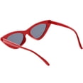 thumbnail image 4 of Womens Exaggerated Frame Cat Eye Sunglases Neutral Colored Lens 48mm (Red / Smoke), 4 of 4