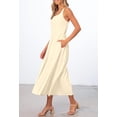 thumbnail image 2 of Vestido MEROKEETY para mujer 2025, sin mangas, midi, color albaricoque, 2 of 8