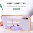 thumbnail image 5 of Compatible with iPhone XR Case with Smiley Face Pattern,Soft TPU Cute Plating Wristband Holder Case Camera Lens Protection Side Small Pattern Shockproof Wrist Strap Case Women Girls-Purple, 5 of 14