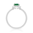 thumbnail image 2 of Rosec Jewels Lab Grown Emerald Oval Engagement Ring with Halo - 6X8 mm - Emerald Diamond Ring - AAAA Quality Certified, 18K White Gold, US 12.00, 2 of 8