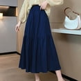 thumbnail image 5 of Women's Flare Wide Leg Palazzo Pants Loose Solid Elastic Waist High Waist Summer Casual Pleated and Flowy Dress Pants Free Size(Free Size,Blue), 5 of 5