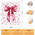 thumbnail image 2 of Pink Bow Flowers Floral Blanket Gifts for Women Kids Girls Lady Birthday Christmas Decor Mom Wife Sisters Daughter Grandmother Easter Mother''s Day Throw Blankets 50"x60", 2 of 6