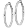 thumbnail image 2 of 14k White Gold 3x37mm Polished Square Tube Round Hoop Earrings - 40.5mm, 2 of 6