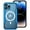 Blue, variant on ELEHOLD Rugged Magnetic Case for iPhone 15,Hard PC Clear Back Aluminium Alloy Silicone Bumper Frame Compatible with Mag Safe Translucent Clear Shockproof Protective Case for iPhone 15 -6.1",Rainbow