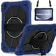 thumbnail image 1 of Funda Resistente a Golpes para Samsung Galaxy Tab A9+, Silicona Anti-caída + Funda Protectora de Capa de PC con Asa Giratoria de 360°, Soporte, Correa para el Hombro, Azul Oscuro, para Galaxy Tab A9+, 1 of 8