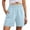 Blue, variant on KHONTS Linen Shorts for Women Casual Summer High Waist Wide Leg Beach Vacation Shorts with Pockets Khaki XL