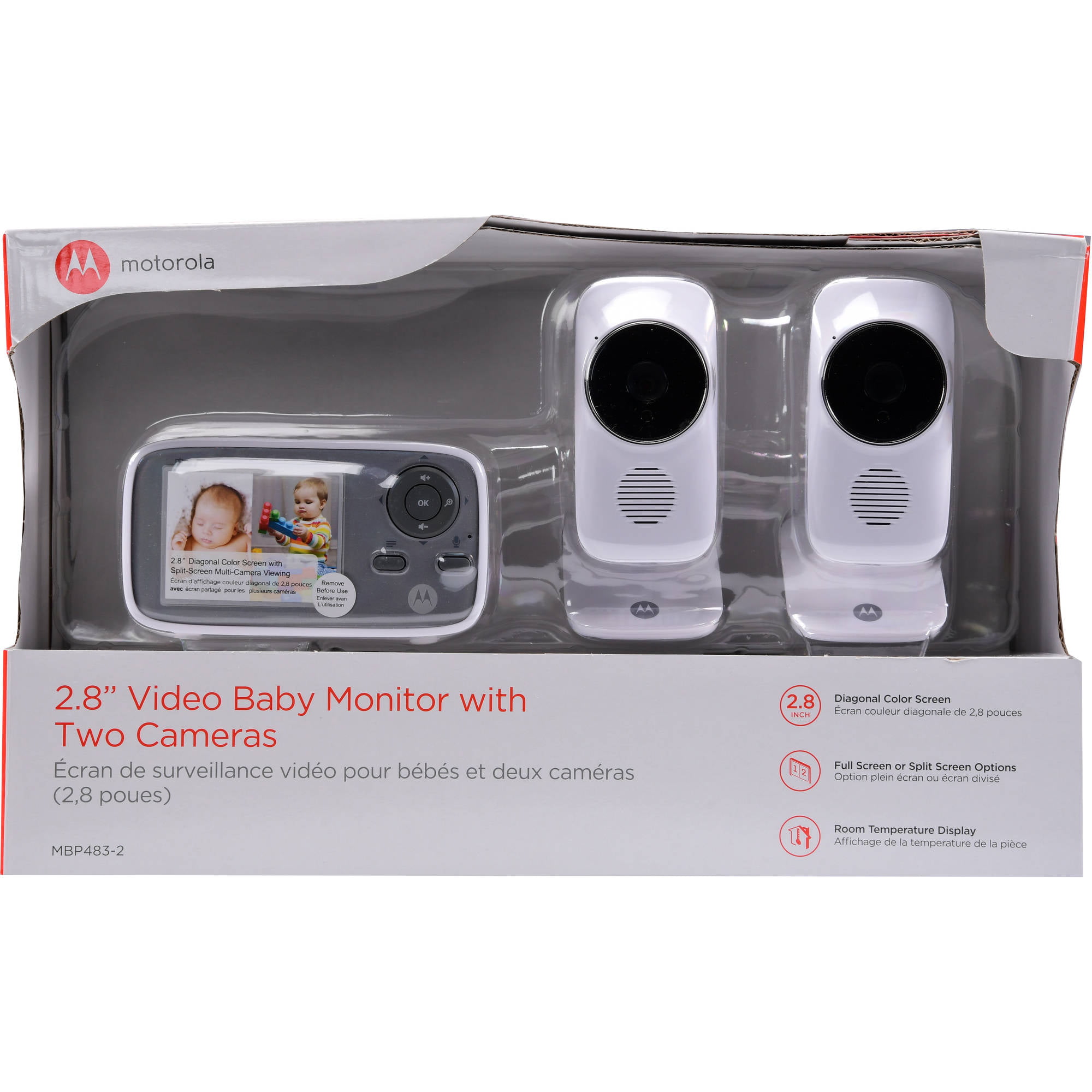 split screen baby monitor with two cameras