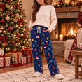 thumbnail image 4 of Hvogkswy Christmas Pajama Pants for Women Winter Drawstring High Waist Fleece Sleep Pants Holiday Loungewear Trousers with Pockets, 4 of 4