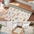 thumbnail image 6 of Rectangle Area Rug 2x3ft, Vintage Bunnies Eggs Non-Slip Non-Shedding Floor Mat, Leaves Flowers on Linen Washable Sturdy Carpet for Living Room Bedroom Home Decor, 6 of 9