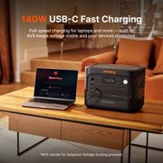 Jackery HP 2000AC Plus V2 Portable Power Station with 5m Extension Cable, 2038Wh LiFePO4 Battery, 2200W Output, Expandable to 12kWh for Home Backup & RV