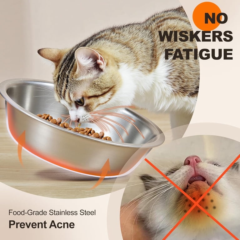 BEVTEE Elevated Tilted Cat Bowl Set with Iron Wood Stand, 15° photo 2