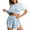 Blue, variant on Women's Soft Short Sleeve Top & Shorts Set, Loose Fit Sleepwear, Cozy Matching Sets For Women White Size S
