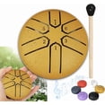 thumbnail image 1 of Rain Drum for Outside Garden, Tambor Lengua Acero, Instrumentos Musicales Jardín, Timbre Lluvia Tambor Impermeable, 3 Pulgadas y 6 Notas, 1 of 3
