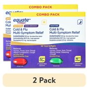 (2 pack) Equate Daytime and Nighttime Alcohol-Free Cold & Flu Relief 48 Softgels, Compare to Vicks DayQuil and NyQuil LiquiCaps