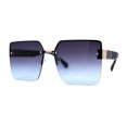 thumbnail image 1 of Womens Rimless Oversize Rectangle 90s Butterfly Sunglasses Gold Black Purple Blue, 1 of 4