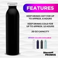 thumbnail image 2 of Posh Stainless Steel Water Bottles 20 oz. Set of 6, Bulk Pack - Double Wall, Perfect for Coffee, Soda, Other Hot & Cold Beverages - Black, 2 of 5