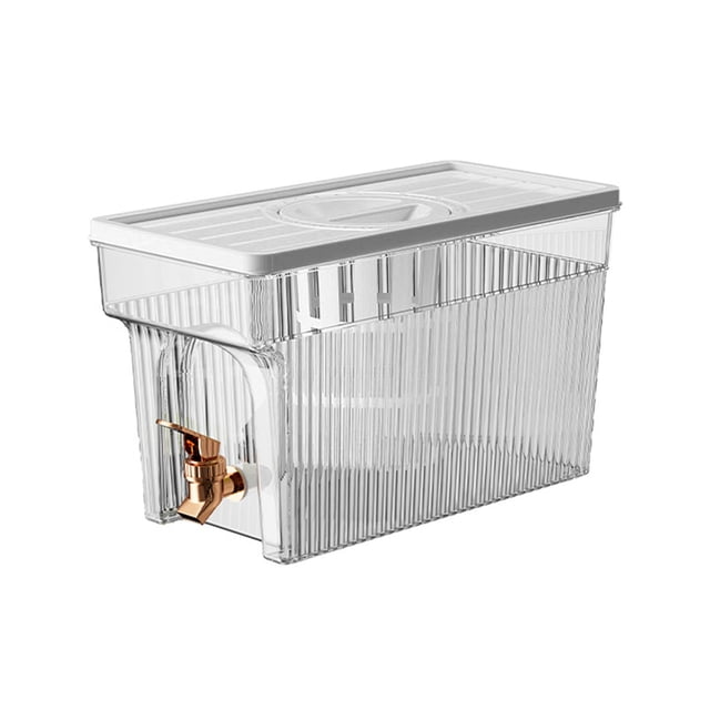 Bouilloire Froide PET 3L Avec Robinet : Distributeur De Filtre à Eau Pour Réfrigérateur Et Récipient à Boisson Pour la Maison Et la Fête.(Blanc)