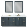 thumbnail image 2 of Gazsi 84" Wood Vanity in Charcoal Blue with Composite Stone Top with Mirror, 2 of 14