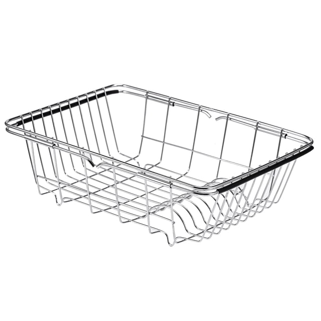 Escurridor de platos Irfora Escurridor de platos extensible sobre el fregadero Escurridor de platos con brazos ajustables, escurridor de platos en el fregadero, acero inoxidable inoxidable Irfora Escurridor de platos