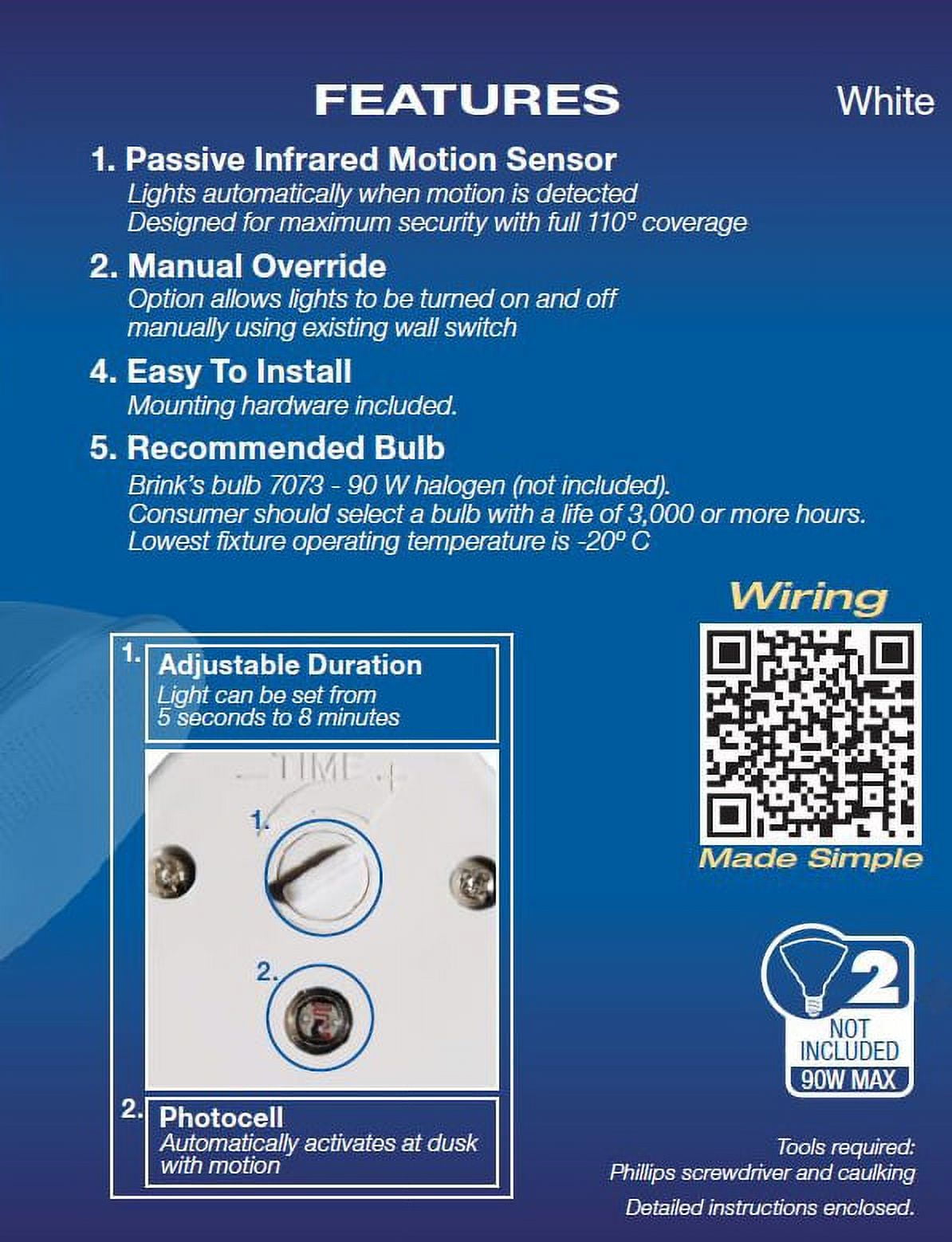 Brink s Motion Activated Security Light Bronze Finish