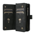 thumbnail image 4 of Wallet Case for Samsung Galaxy Z Fold3 5G 2021, Allytech PU Leather Flip Stand [15 Card Slots][1 Cash Holder][1 Ziper Pocket] Detachable Hand Strap Lanyard Shockproof Case for Women Men, Black, 4 of 9