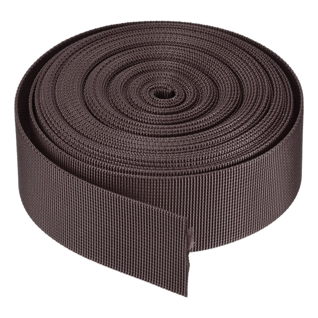 Unique Bargains Flat Nylon Webbing Strap 1.5 Inch 10 Yards Brown for Backpack, Luggage-rack