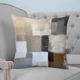 thumbnail image 4 of 26x26 Pillow Covers Set of 2, Modern Brown Beige Throw Pillow Covers Decorative Couch Cushion Case, Grey White Color Blocks Microfiber Square Pillowcases for Bedroom Car Living Room, 4 of 7
