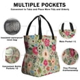 thumbnail image 3 of Boho Bohemia Pioneer Flower Drawstring Lunch Bag Women - Drawstring Lunch Bag Insulated for Work Office - Stain-Resistant Large Lunchbags for Women with Multi-Pockets, 3 of 6