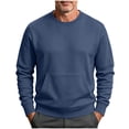thumbnail image 3 of Men Sweatshirt Dqueduo Men's Long Sleeve Sweatshirt, Solid Round Neck Pocket Sport Sweatshirt, Casual Pullover Sweatshirt, 3 of 10