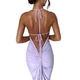 thumbnail image 5 of Coduop Women Backless Maxi Tank Dress,Long Strap Back Tie Up Sleeveless Bodycon Party Dresses, 5 of 6