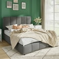 thumbnail image 3 of Amolife Full Size Lift Up Storage Bed Frame, Velvet Upholstered Platform Bed with Adjustable Headboard, No Box Spring Needed, Gray, 3 of 13