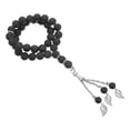 thumbnail image 4 of Muslim Prayer Beads Pilgrimage Glass Beads Rosary Prayer Hand Chain (Black), 4 of 4