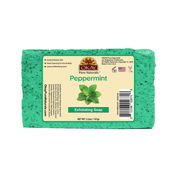 OKAY Peppermint Exfoliating Soap - 5.2 oz / 147 gr