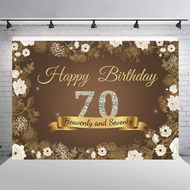 70Th Birthday Decorations Backdrop Banner for Men, Happy 70Th Birthday  Decoratio