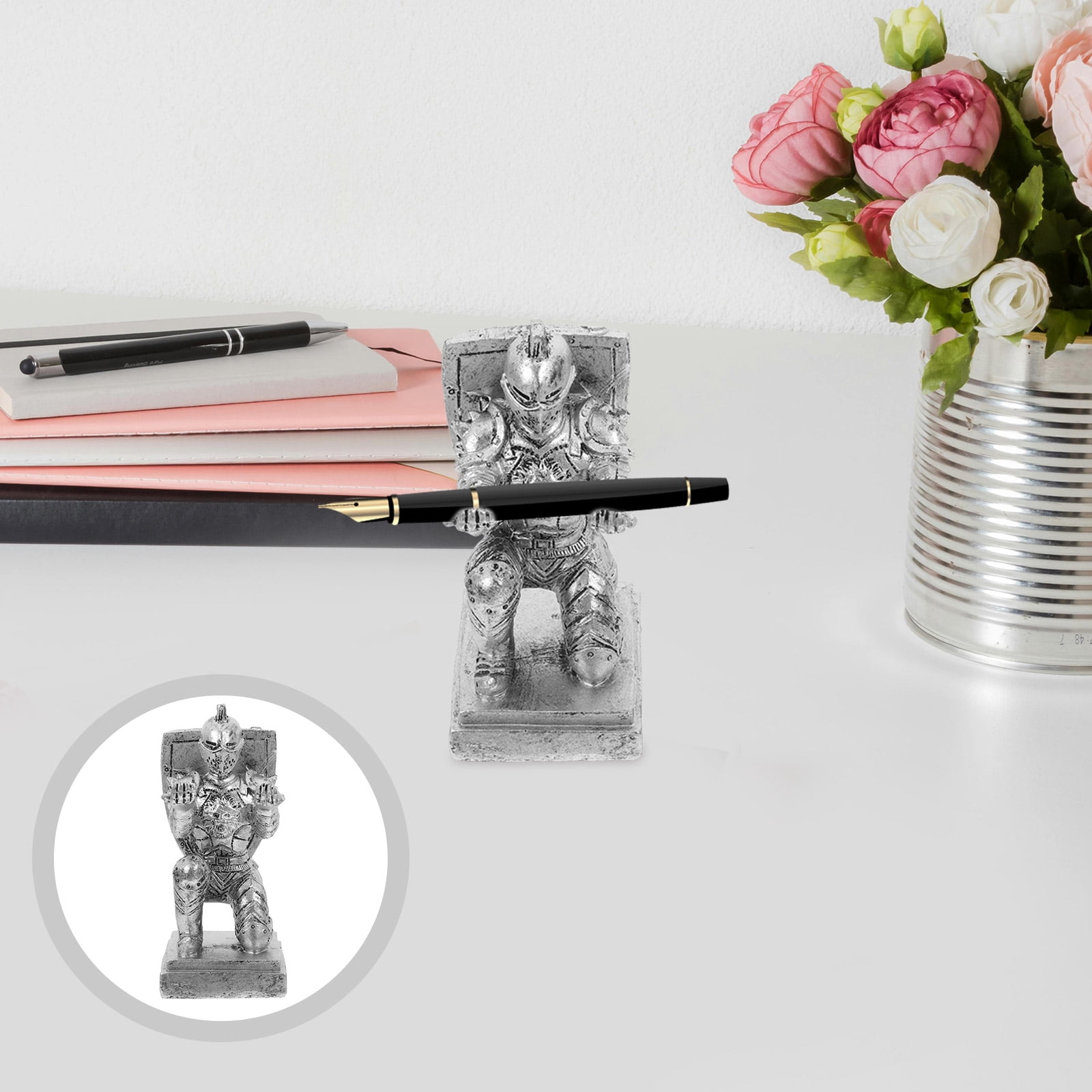 3pcs Executive Knight Shape Pen Holder Desk Organizer Accessories Desk Decoration Pen Stand For Office And Home Stationery Decor
