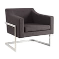 thumbnail image 2 of Chris Upholstered Accent Chair Chrome and Grey, 2 of 3