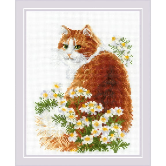 RIOLIS Counted Cross Stitch Kit 9.5"X11.75"-Ginger Meow (10 Count)