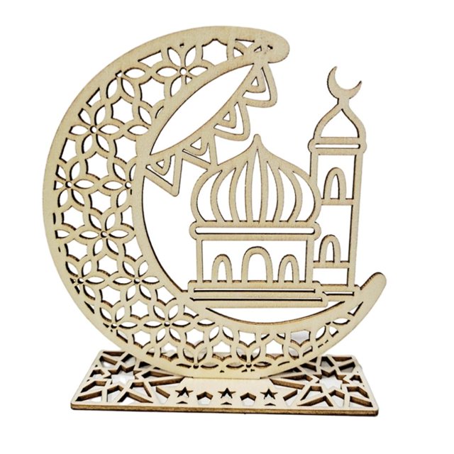 Ramadán Mubarak DIY Decoraitons Adorno artesanal de madera Eid para decoración de fiesta musulmana islámica