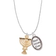 thumbnail image 1 of Delight Jewelry Goldtone 3-D Menorah - Best Mom Ever Charm Necklace, 1 of 4