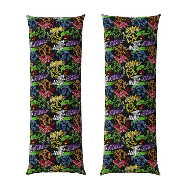 Fotbe Game Joysticks Funda para Almohada Corporal con Diseño, Funda de Microfibra Ultrasuave de 20x54 Pulgadas, Ropa de Cama Elegante