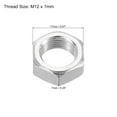 thumbnail image 2 of Uxcell M12x1.0 Steel Hex Nuts Zinc Plated Hardware Nuts Screw Bolt Fasteners 7mm Height 30 Pack, 2 of 4