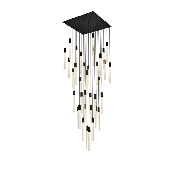 Elegant Lighting Weston 36-Lights Modern Metal and Crystal Pendant in Black