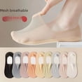 thumbnail image 1 of Calcetines de barco para mujer, de verano, finos, sin costuras, invisibles, de malla, transpirables, de algodón, antideslizantes, absorbentes del sudor, calcetines poco profundos para niños, 1 of 5