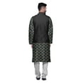 thumbnail image 3 of Atasi Printed Kurta Pajama Jacket Set Mandarin Collar Traditional Ethnic Shirt, 3 of 5