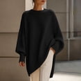 thumbnail image 2 of Vivianyo HD Women's Crew Neck Oversized Knit Tunic Sweater, Batwing Long Sleeve Loose Fit Pullover For Women, Fall Winter Longline Top for Brunch Meetings and City Walks, Size S-3XL, 2 of 7