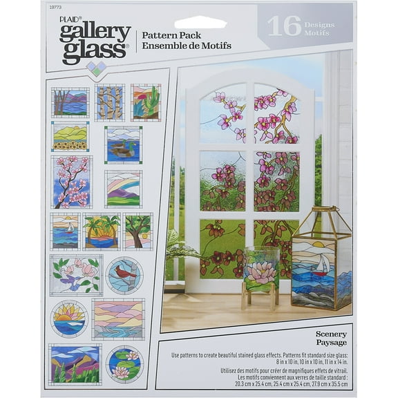 FolkArt Gallery Glass Pattern Set 3/Pkg-Scenery