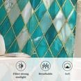 thumbnail image 6 of Turquoise Ombre Semi Sheer Curtains Drapes for Living Room,Bedroom,French Doors Window 84 Inches Long,Modern Abstract Art Geometric Rhombus Rod Pocket Chiffon Curtain Drapery Voile Draperies Panel, 6 of 8