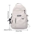 thumbnail image 3 of Mochila de moda de nylon Bolso de compras suave de color sólido simple informal (Blanco), 3 of 9